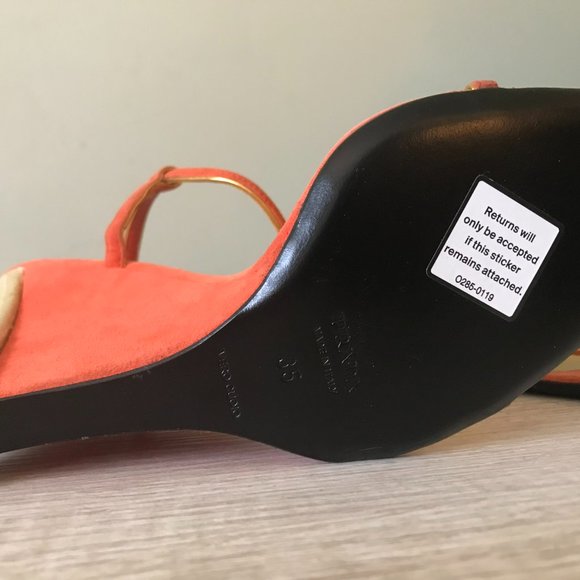 NEW PRADA ORANGE SUEDE SNAKESKIN WEDGE HEELS SIZE 35/5 - Picture 9 of 11